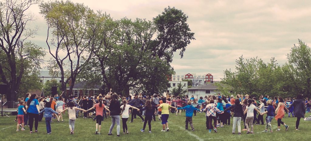 students sharing dance