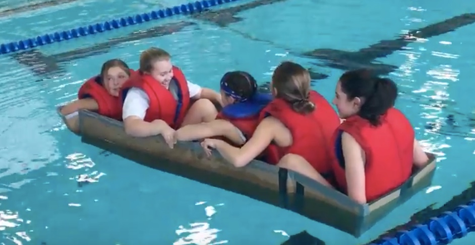 Team during the weight challenge