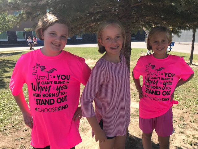 Students wearing pink