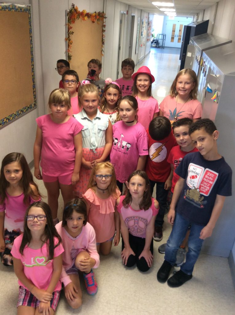 Students wearing pink