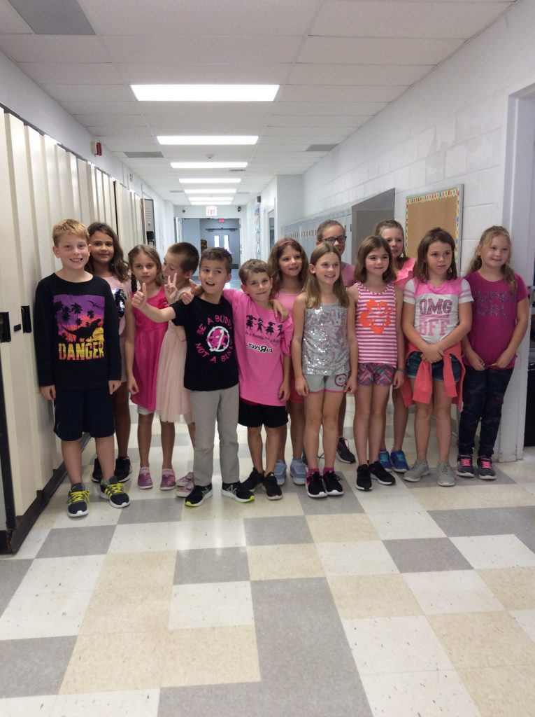Students wearing pink