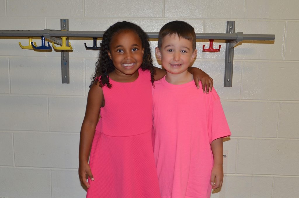 Students wearing pink