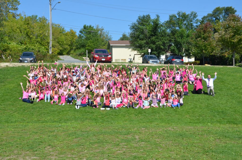 Students wearing pink