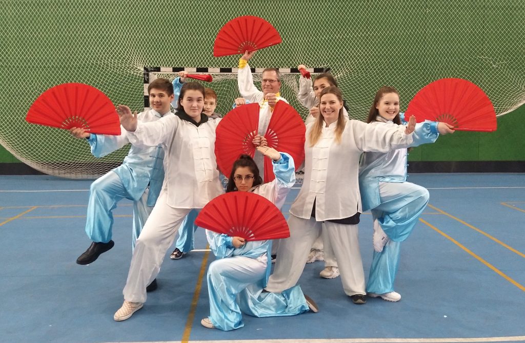 Students and teachers doing Tai Chi in China.