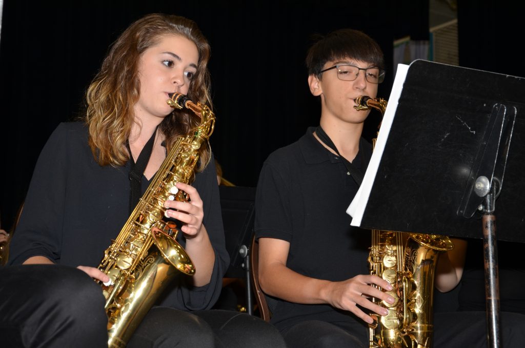 Students playing music