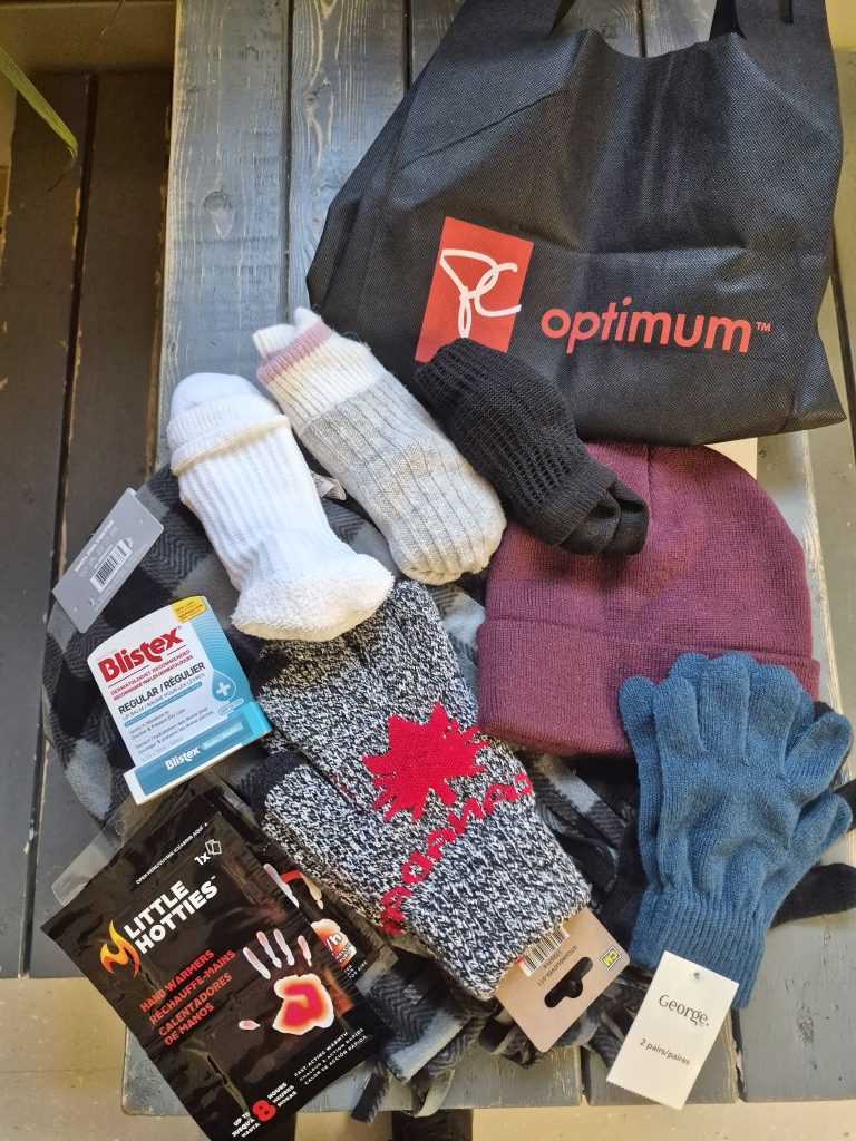 Here’s a look inside the “Thankful for Comfort Bundles” being donated to the Elgin Street Mission.